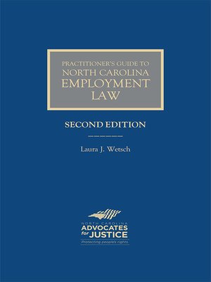 cover image of Practitioner's Guide to North Carolina Employment Law